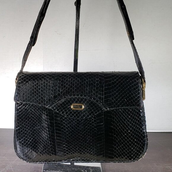 Corrado Maretto  Black Leather Handbag MADE IN ITALY with Dustbag - Picture 3 of 10